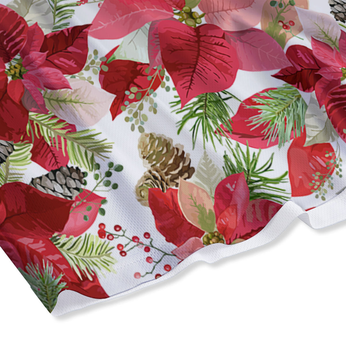 Flower Poinsettia Print Pattern Mesh Shorts-grizzshop