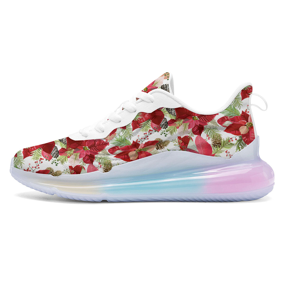 Flower Poinsettia Print Pattern Running Sneakers-grizzshop