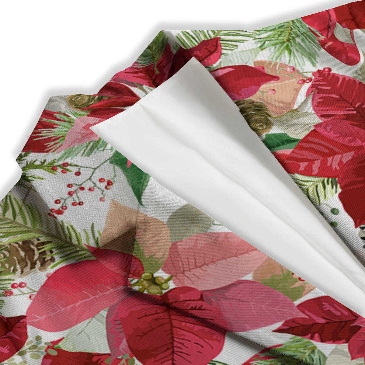 Flower Poinsettia Print Pattern Women's Blazer-grizzshop