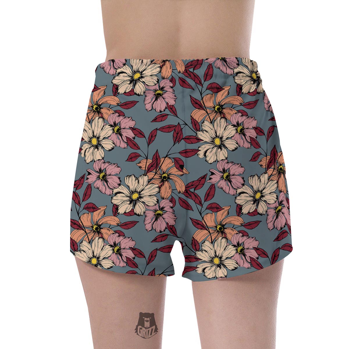 Flower Print Women's Shorts-grizzshop