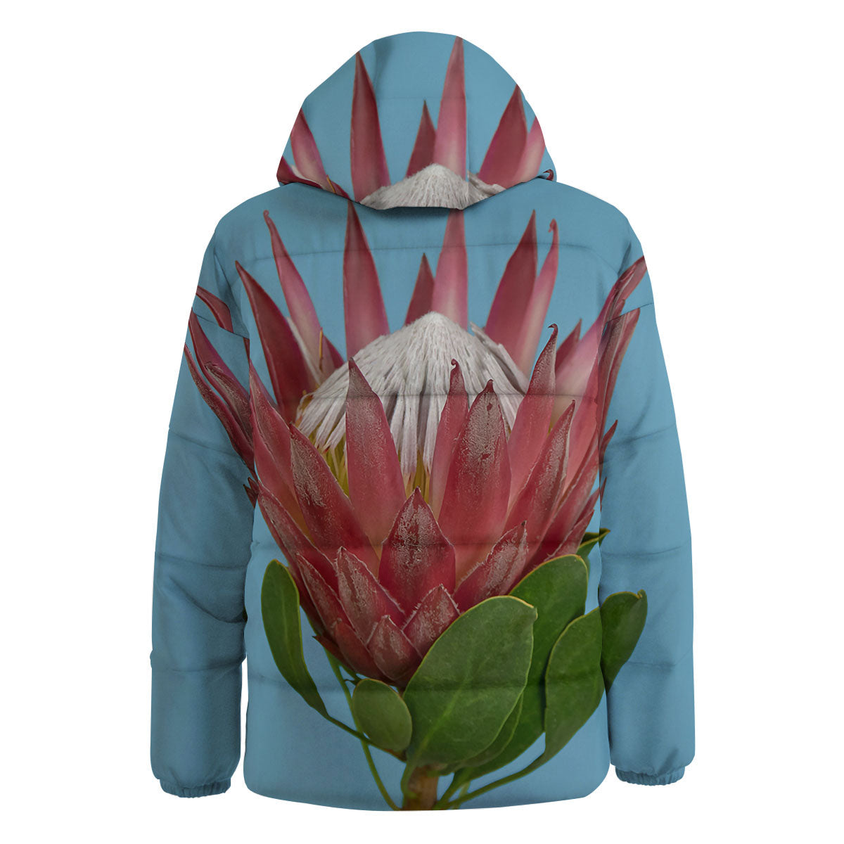 Flower Protea Print Down Jacket-grizzshop