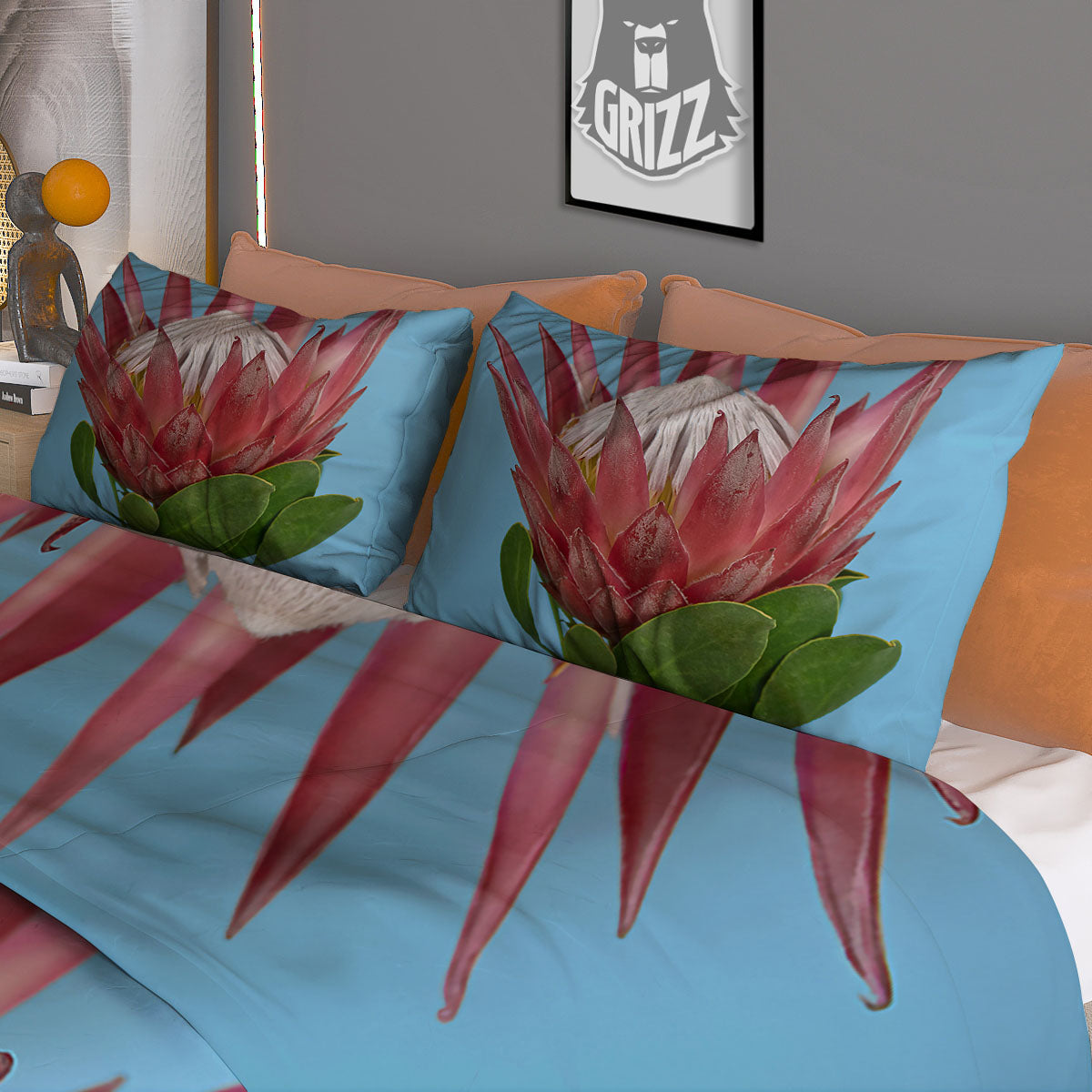Flower Protea Print Duvet Cover Bedding Set-grizzshop