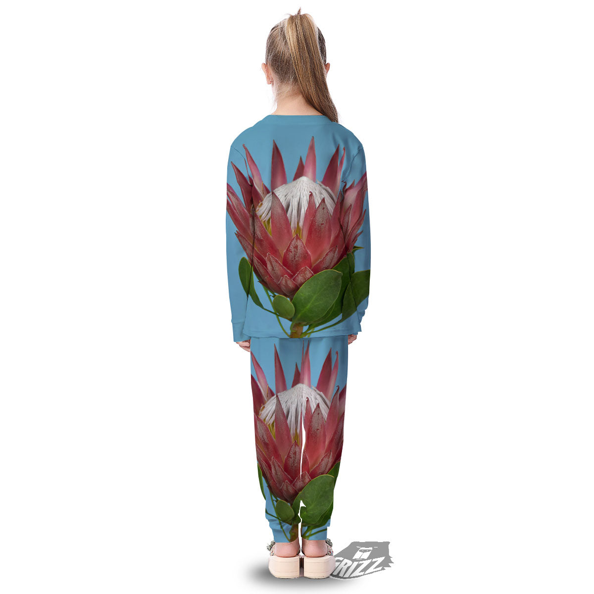 Flower Protea Print Kid's Pajamas-grizzshop