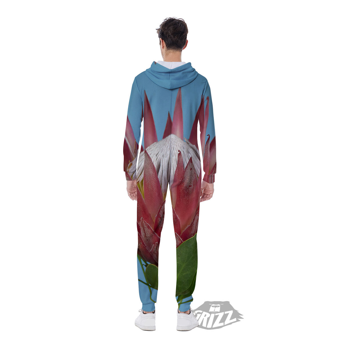 Flower Protea Print Men's Jumpsuit-grizzshop