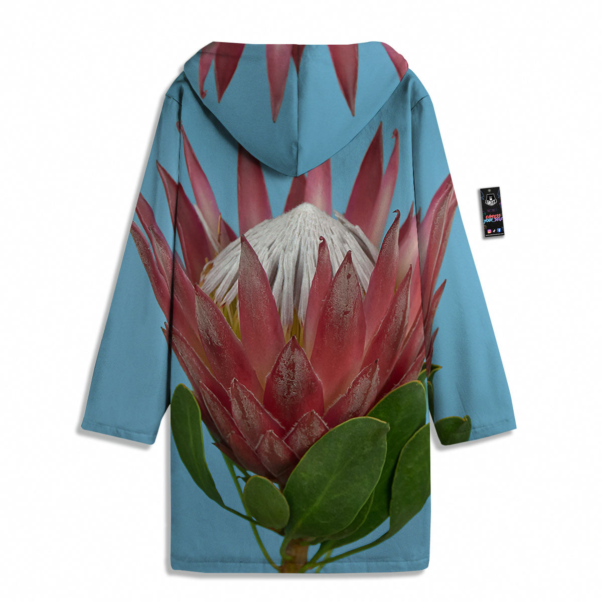 Flower Protea Print Men's Windbreaker Jacket-grizzshop