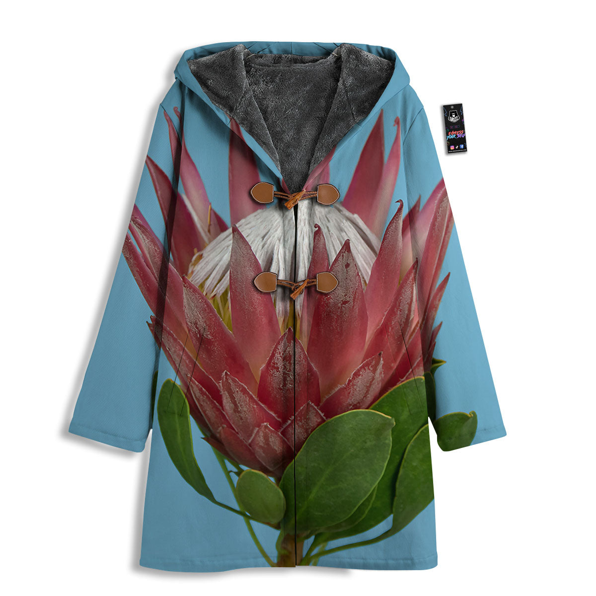Flower Protea Print Men's Windbreaker Jacket-grizzshop