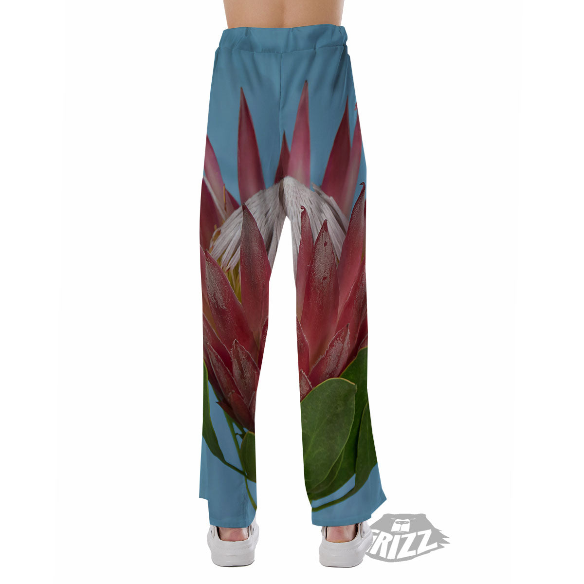 Flower Protea Print Pajama Pants-grizzshop