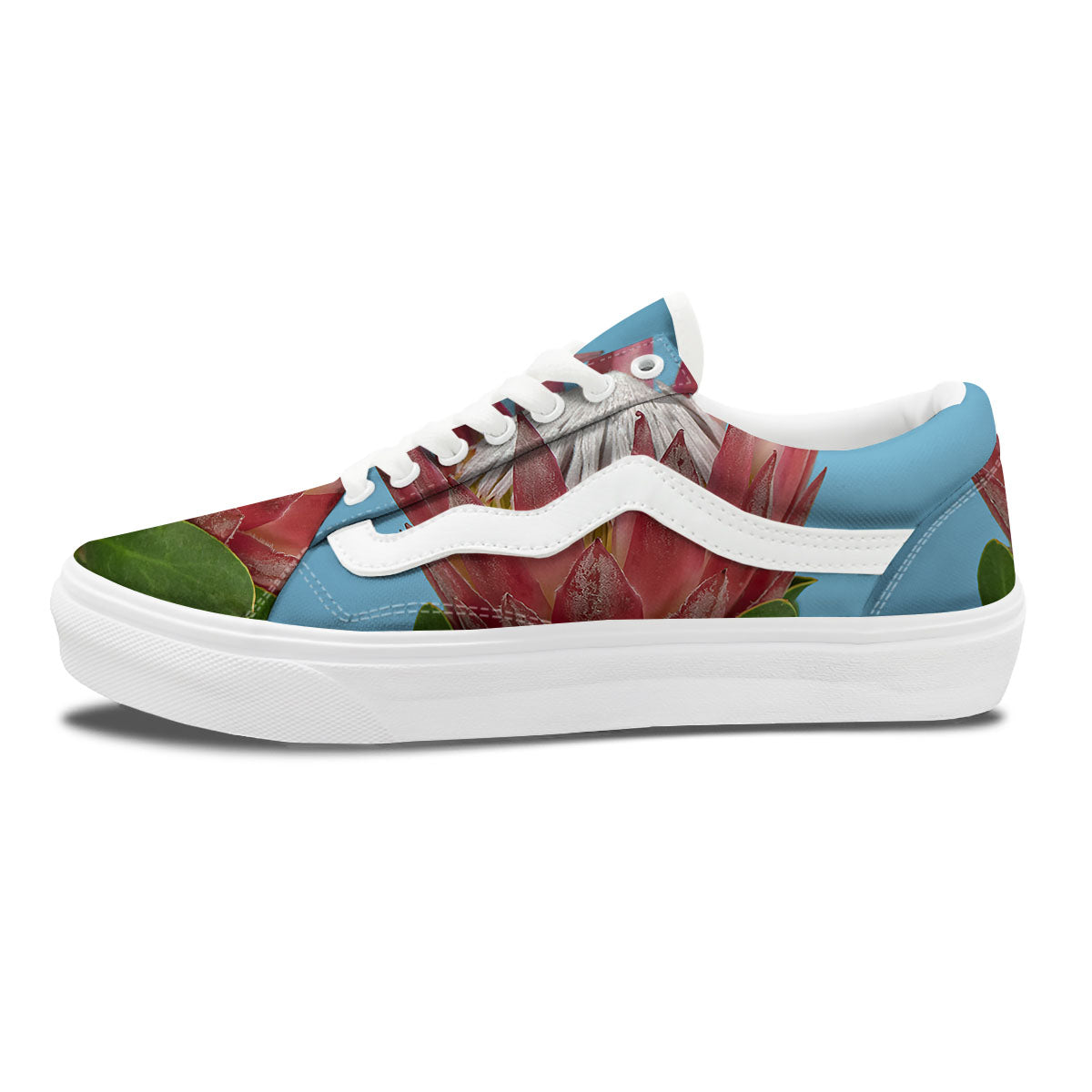 Flower Protea Print Skate Shoes-grizzshop