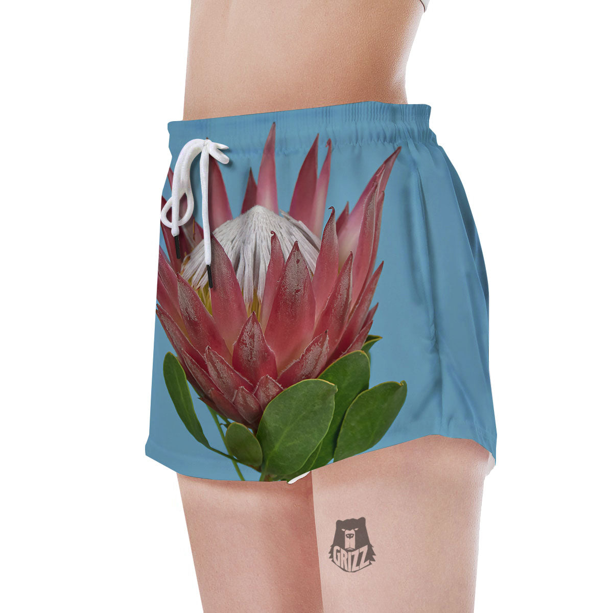 Flower Protea Print Women's Shorts-grizzshop