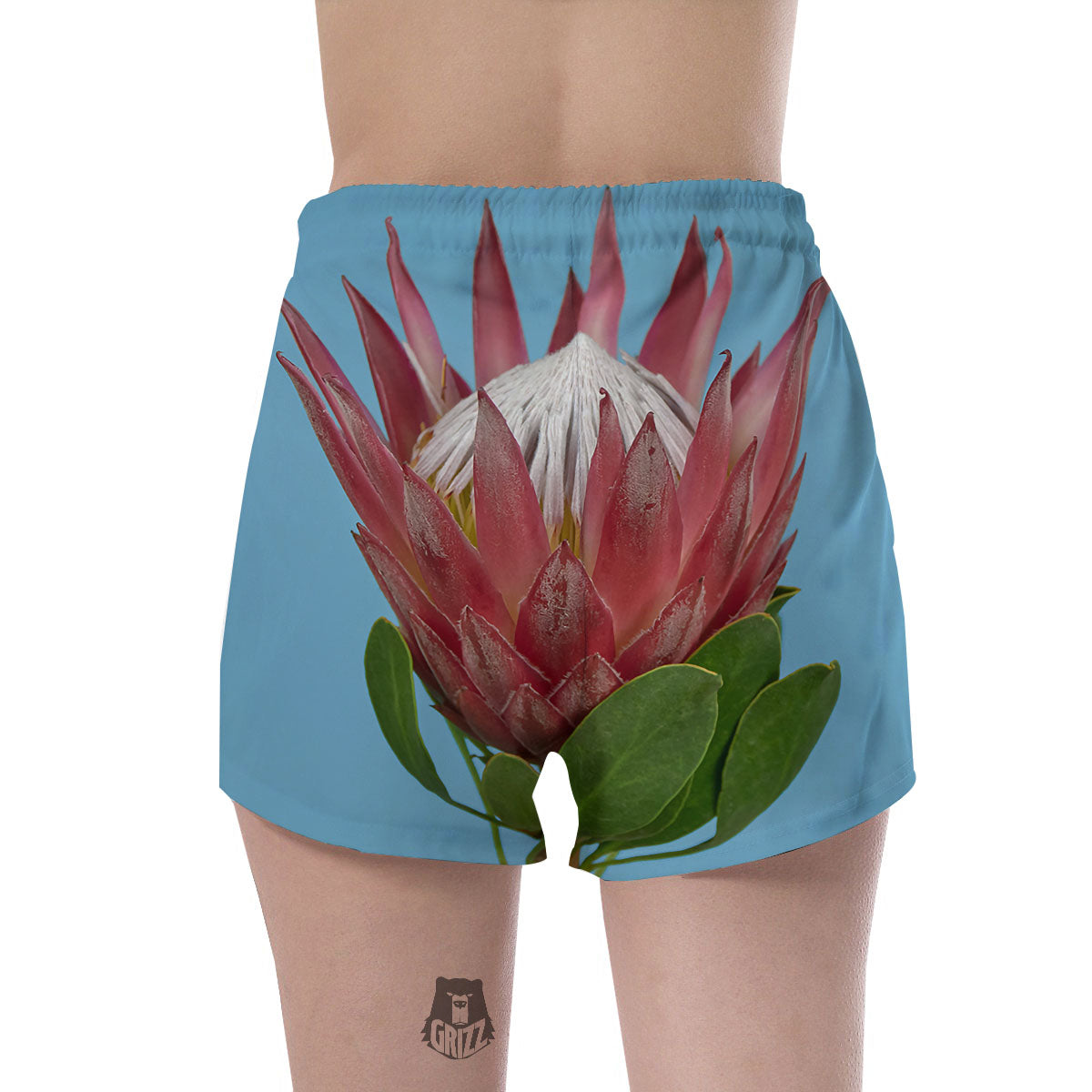 Flower Protea Print Women's Shorts-grizzshop