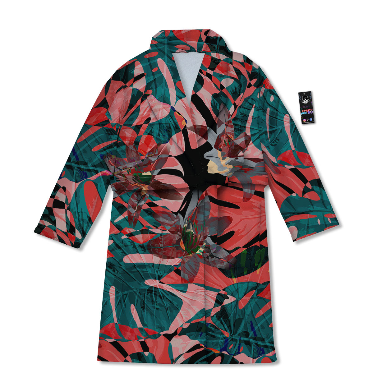 Flower Psychedelic Hawaiian Print Bathrobe-grizzshop
