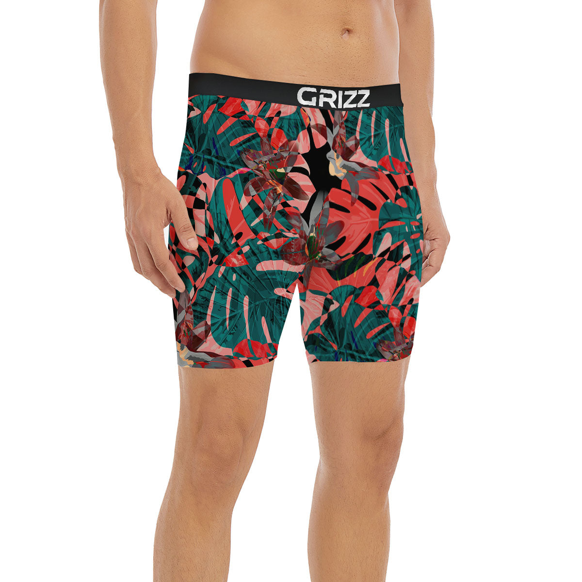 Flower Psychedelic Hawaiian Print Boxer Briefs-grizzshop