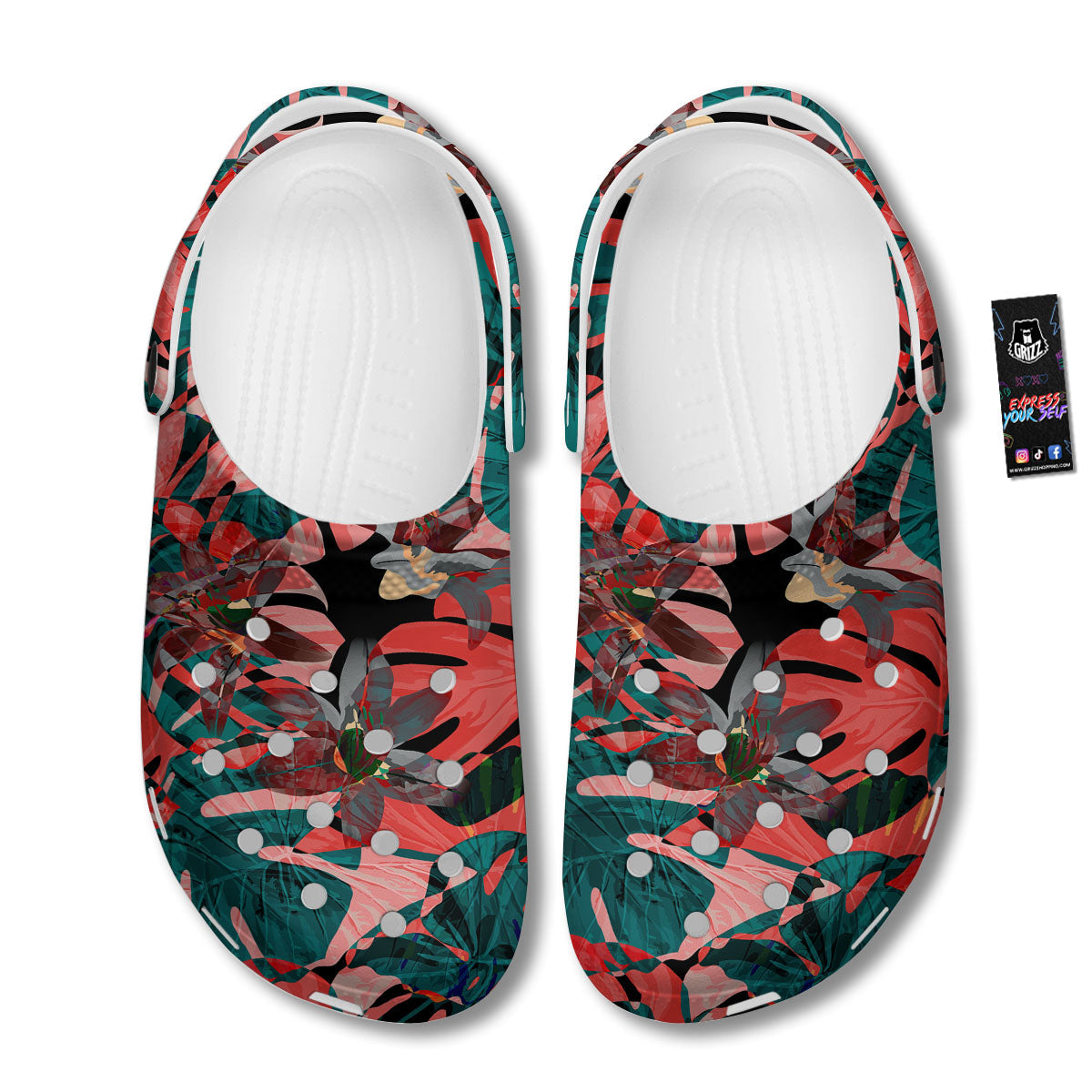 Flower Psychedelic Hawaiian Print Clog-grizzshop