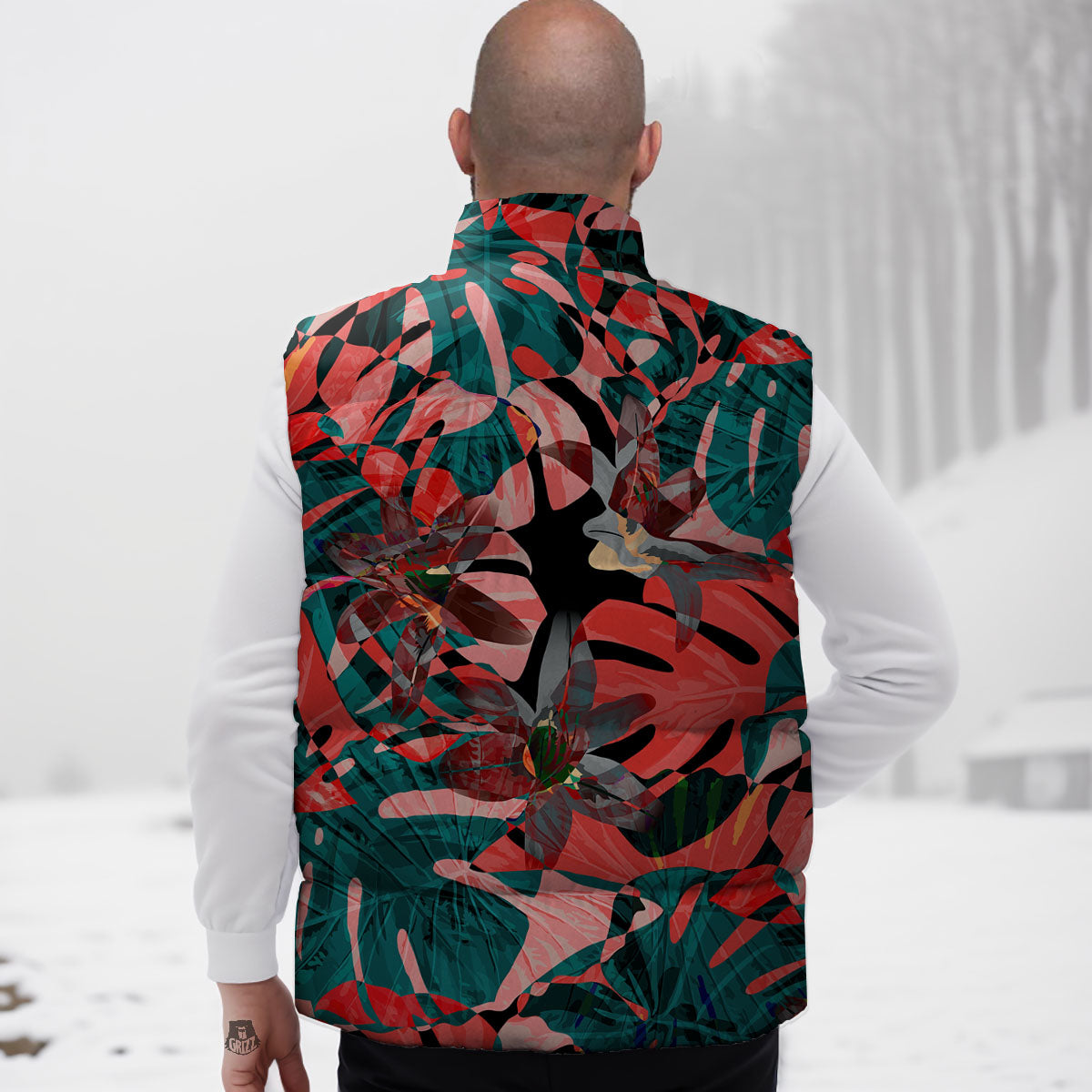Flower Psychedelic Hawaiian Print Down Vest