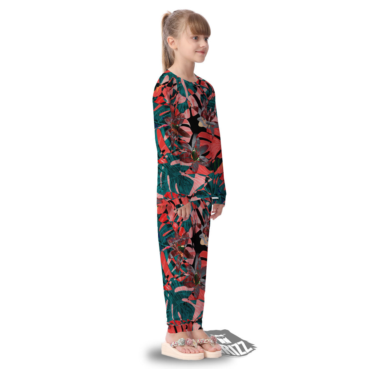 Flower Psychedelic Hawaiian Print Kid's Pajamas-grizzshop