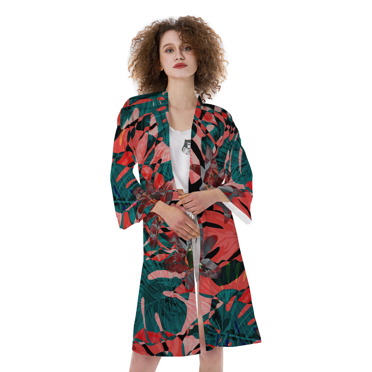 Flower Psychedelic Hawaiian Print Kimono-grizzshop