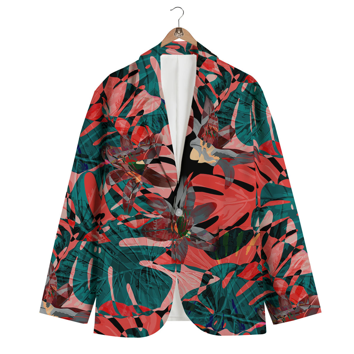 Flower Psychedelic Hawaiian Print Men's Blazer-grizzshop