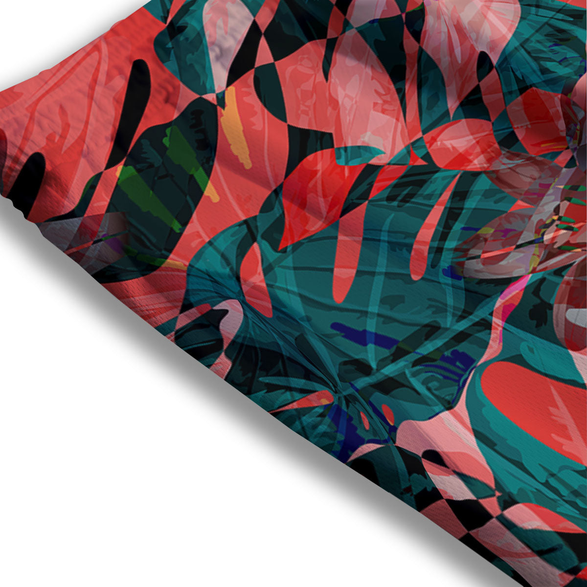 Flower Psychedelic Hawaiian Print Mesh Shorts