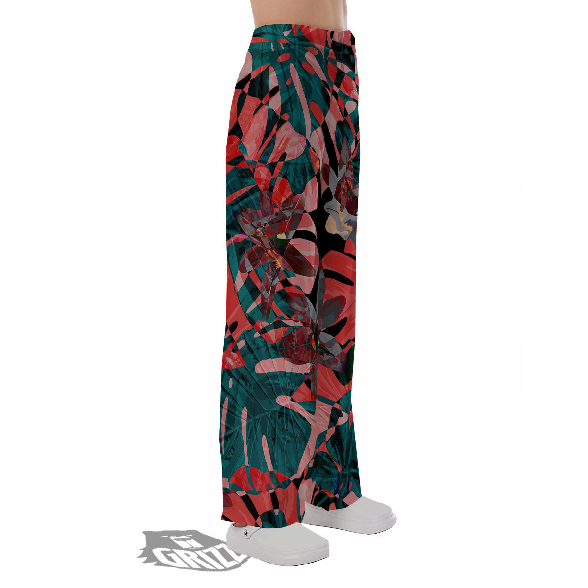 Flower Psychedelic Hawaiian Print Pajama Pants-grizzshop