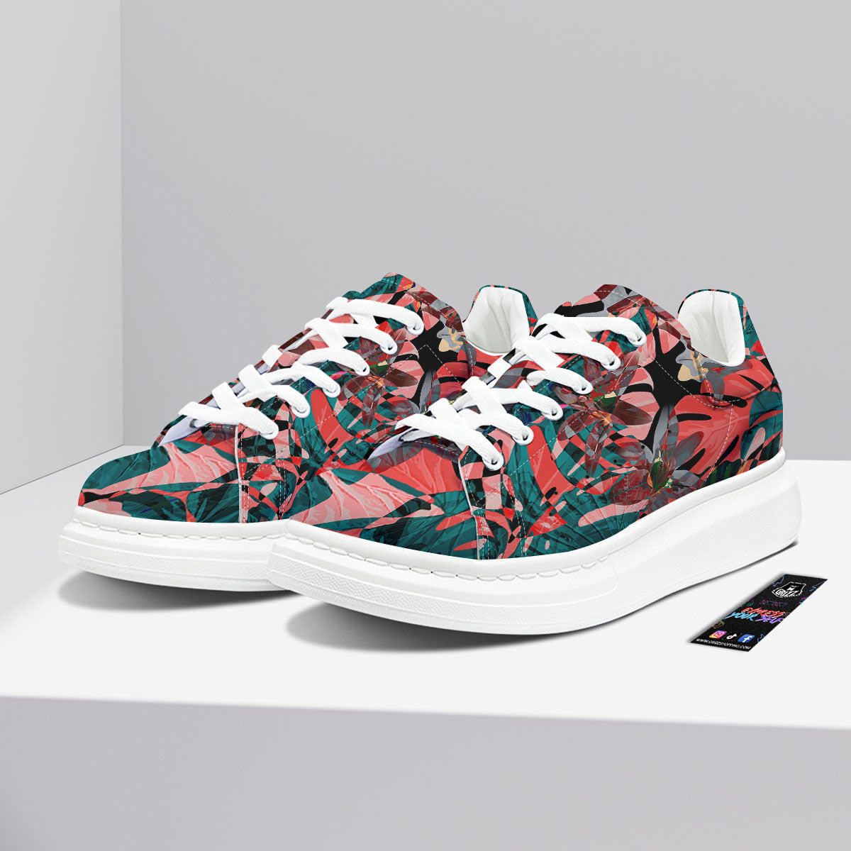 Flower Psychedelic Hawaiian Print Platform Shoes-grizzshop