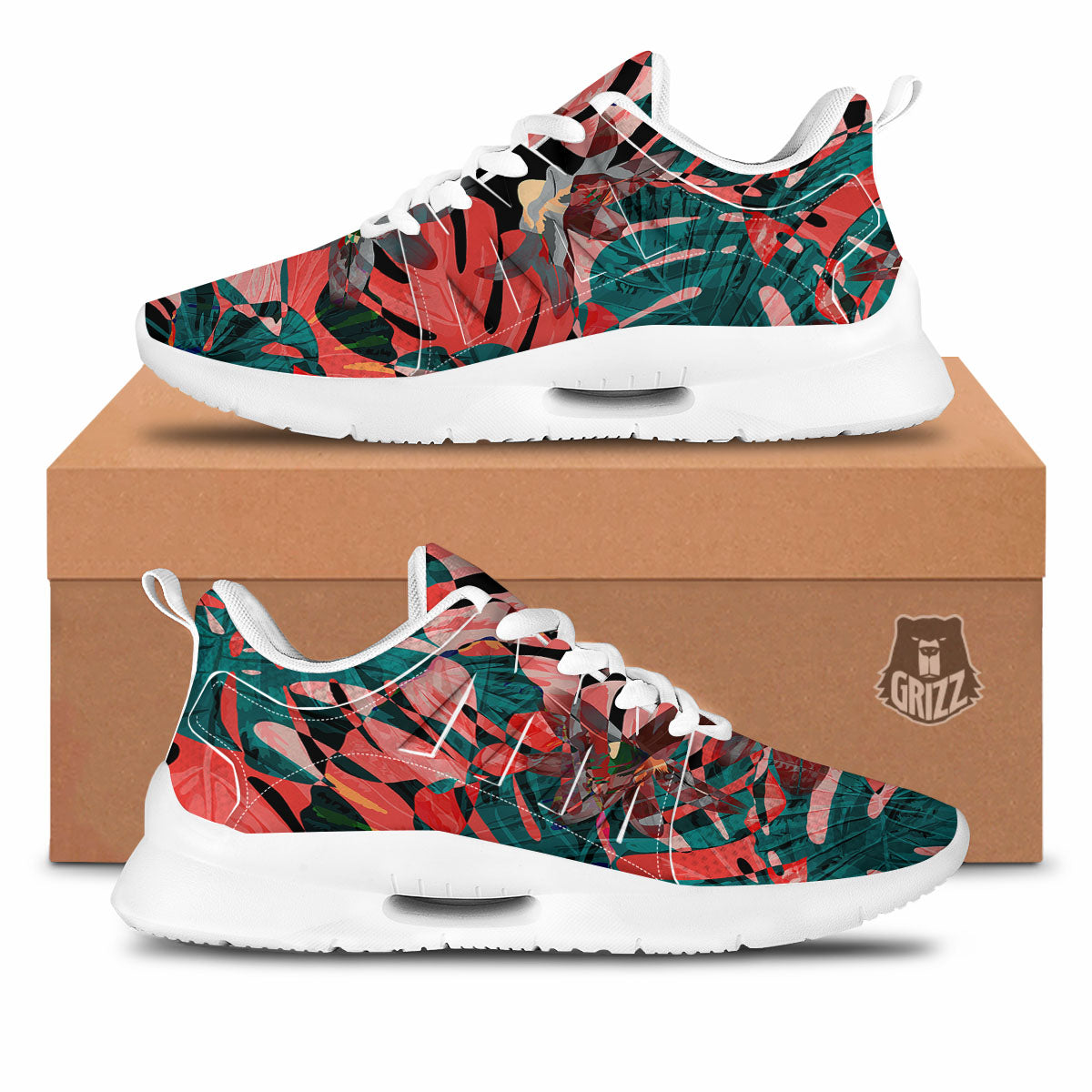 Flower Psychedelic Hawaiian Print Tennis Shoes-grizzshop