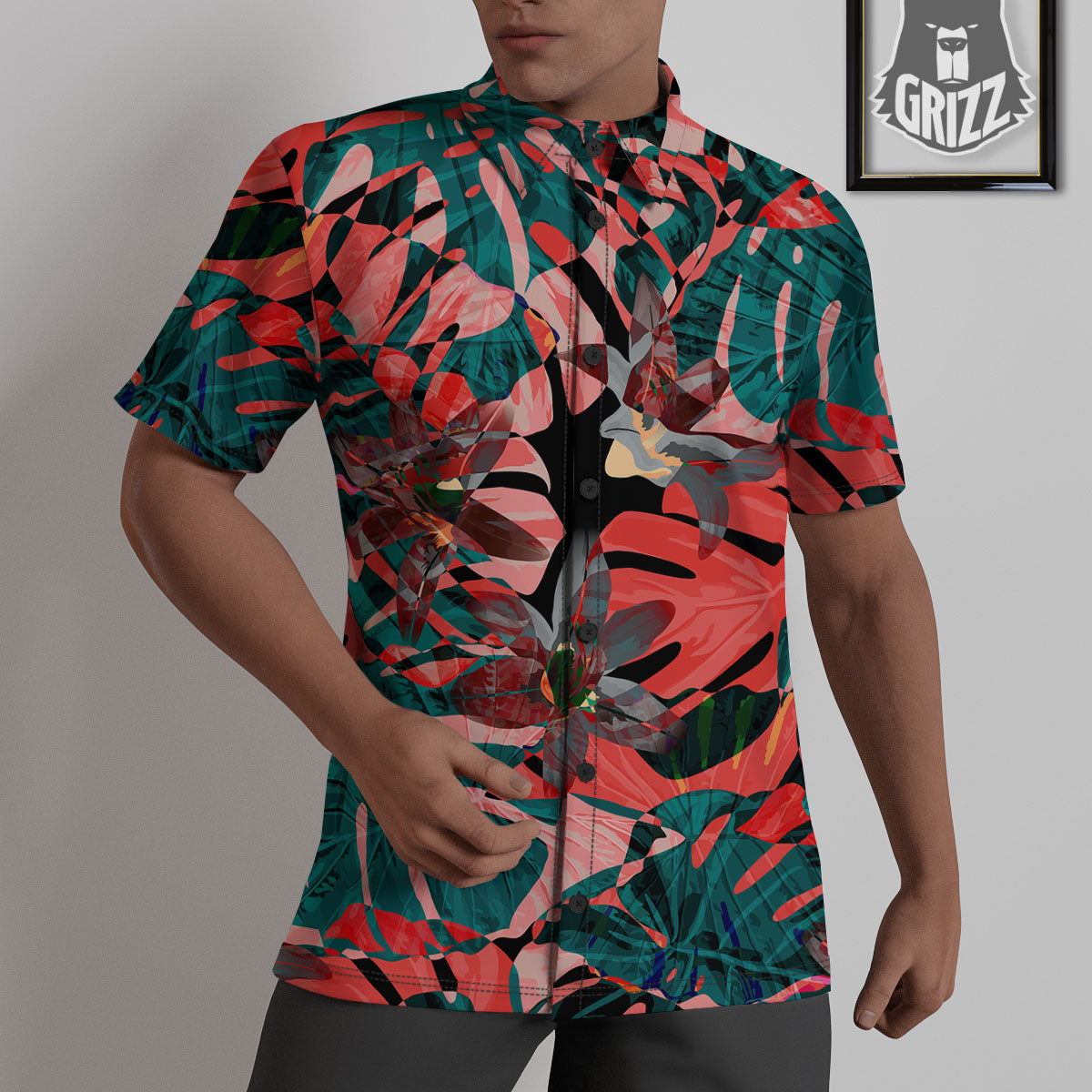 Flower Psychedelic Hawaiian Print Untucked Shirts-grizzshop