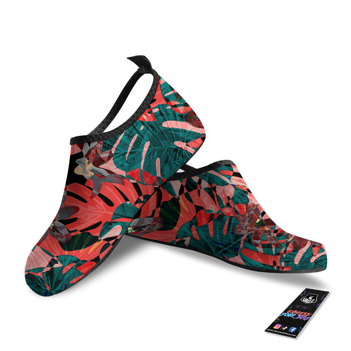 Flower Psychedelic Hawaiian Print Water Shoes-grizzshop