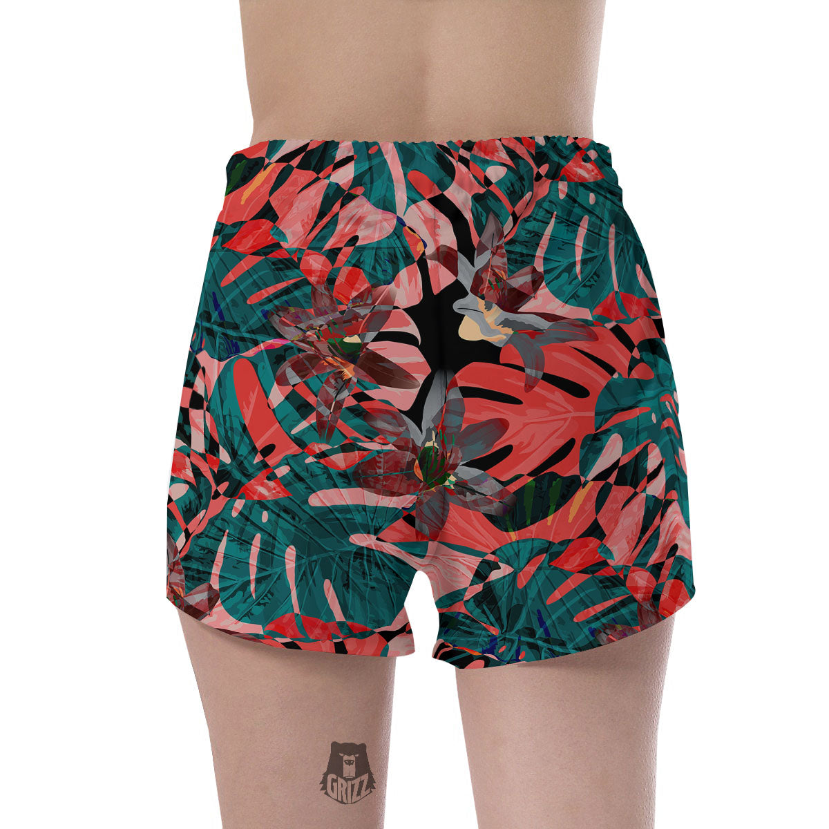 Flower Psychedelic Hawaiian Print Women's Shorts-grizzshop