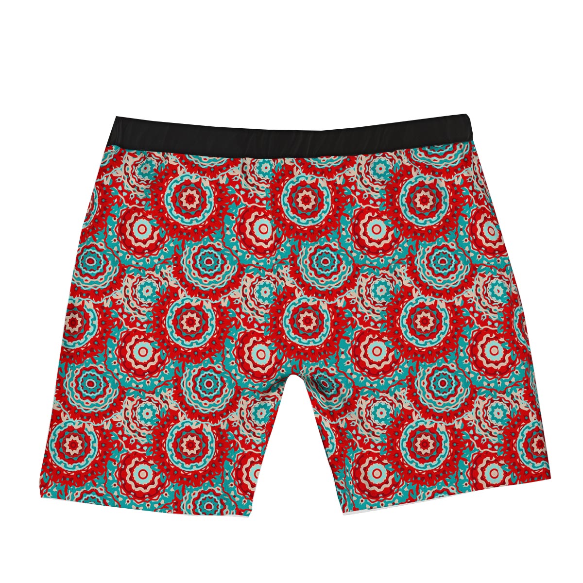 Flower Red Boho Print Pattern Boxer Briefs-grizzshop