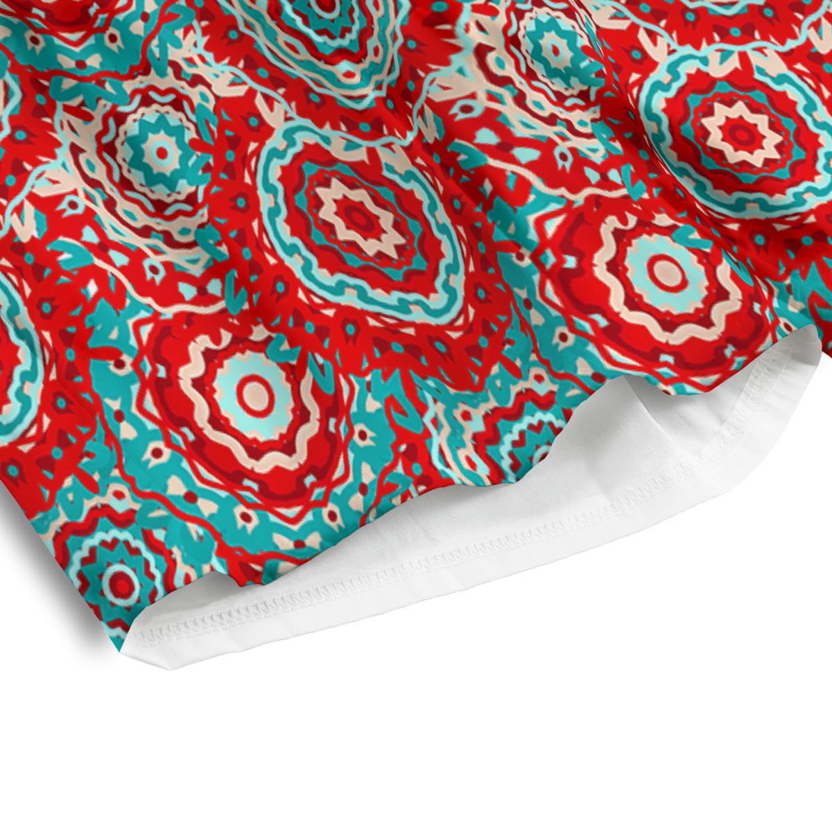 Flower Red Boho Print Pattern Men's Athletic Shorts-grizzshop