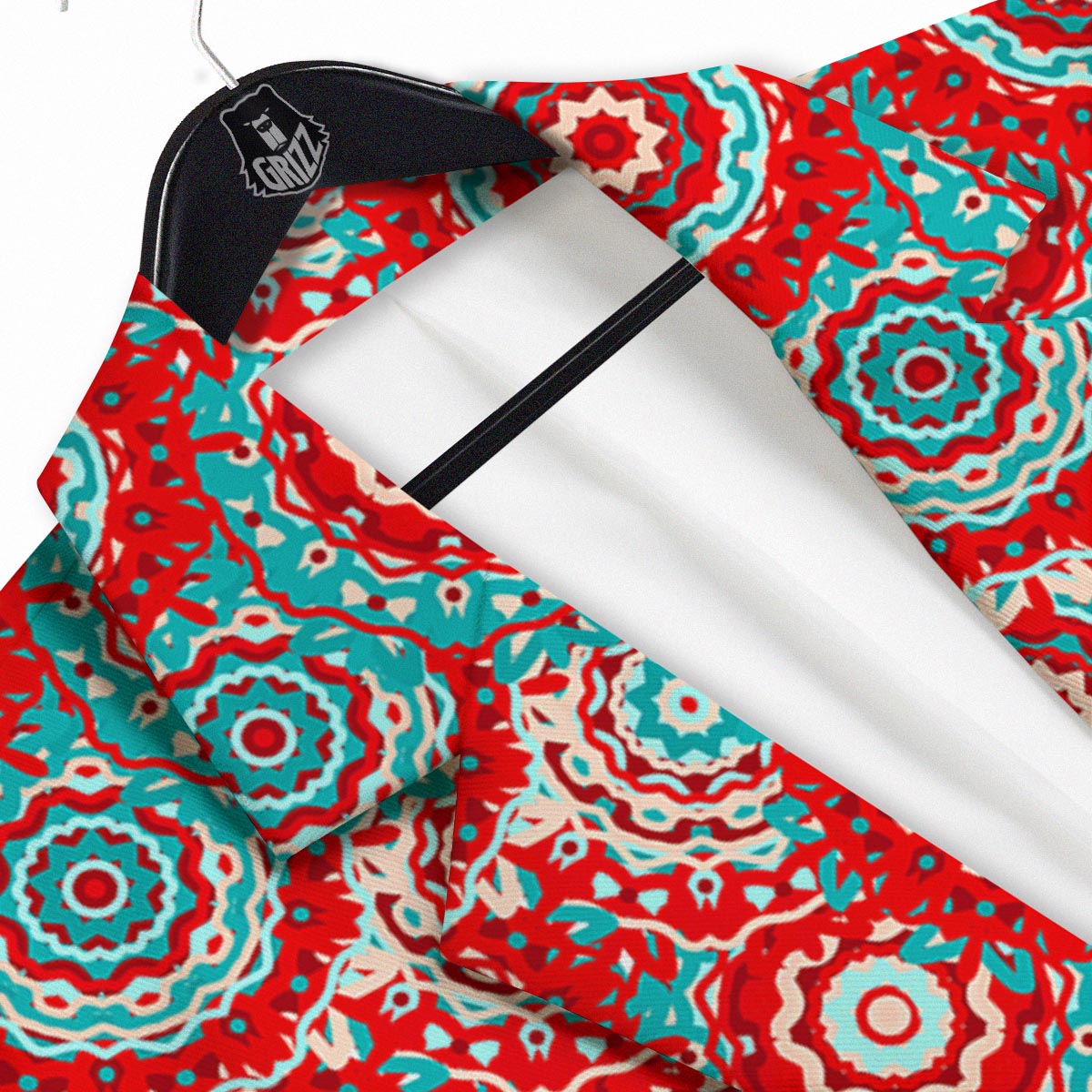 Flower Red Boho Print Pattern Men's Sport Coat-grizzshop