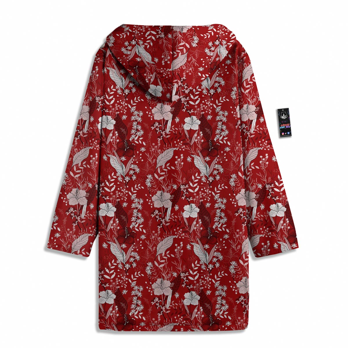 Flower Red Japanese Print Pattern Men's Windbreaker Jacket-grizzshop