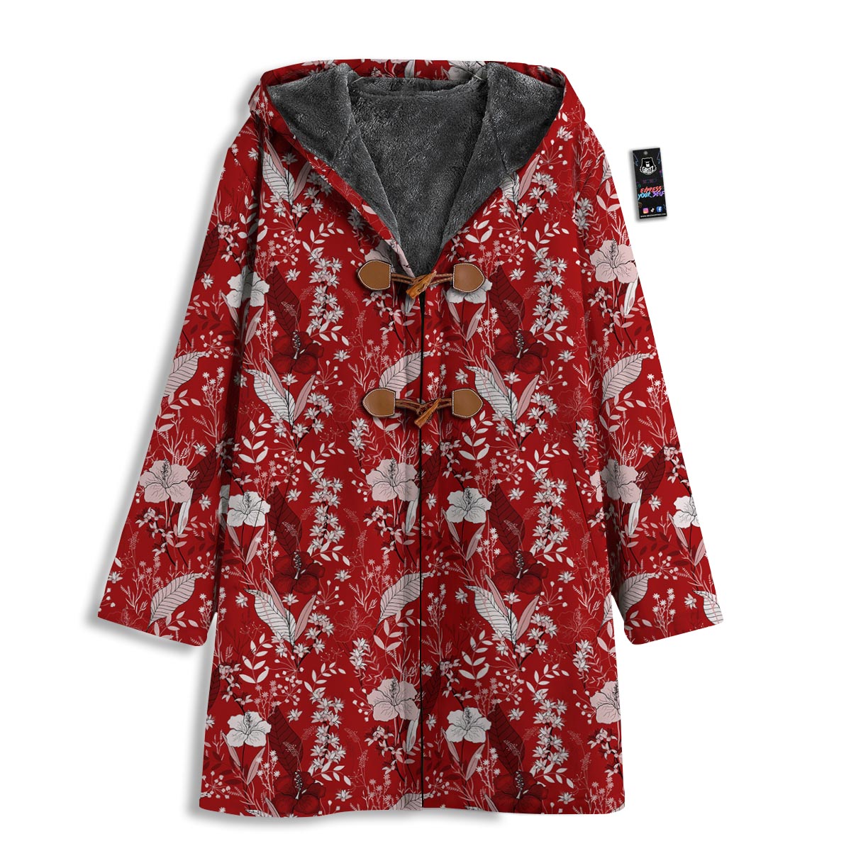 Flower Red Japanese Print Pattern Men's Windbreaker Jacket-grizzshop
