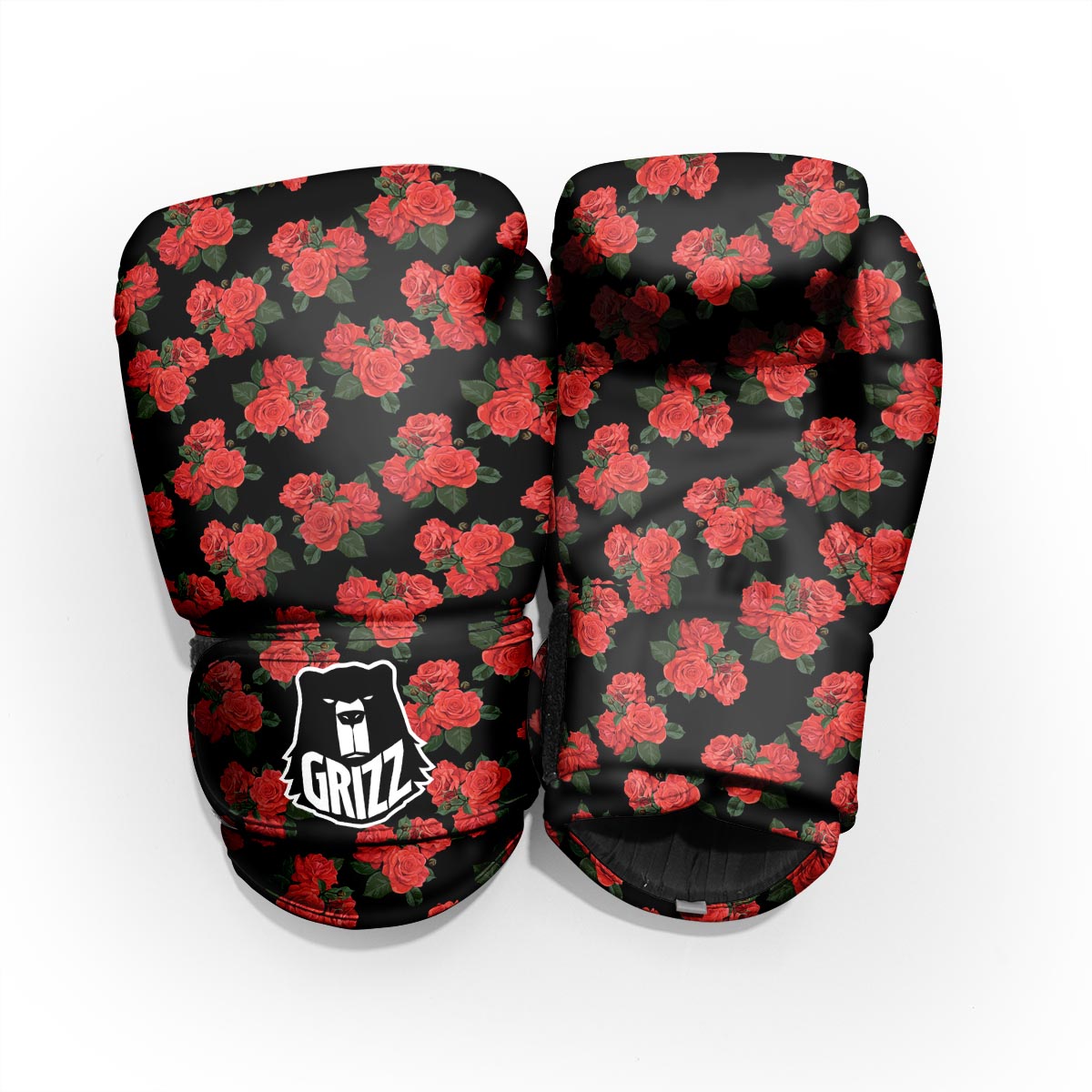 Flower Red Rose Print Pattern Sparring Gloves-grizzshop