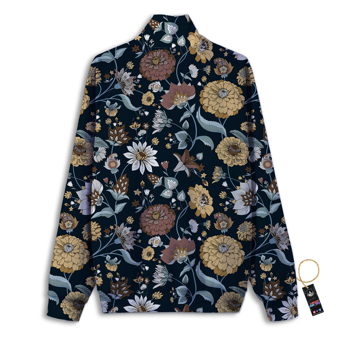 Flower Red Rose Print Pattern Track Jacket-grizzshop