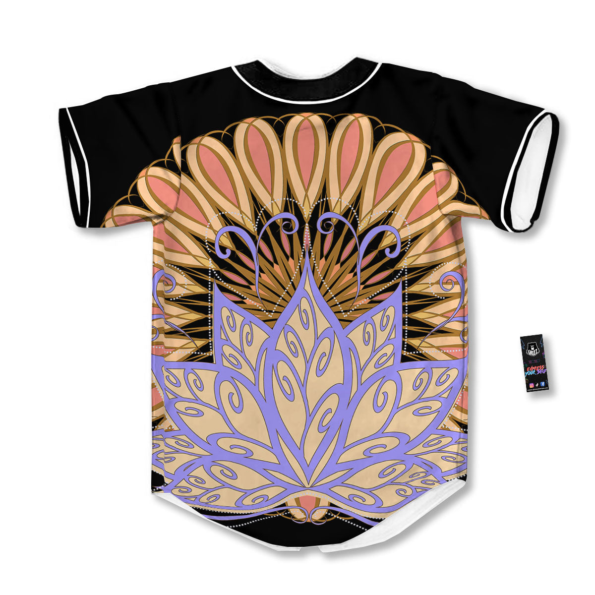 Flower Reiki Chakra Print Baseball Jersey-grizzshop