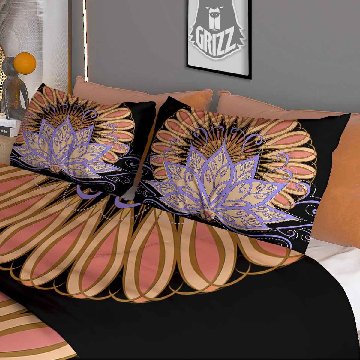 Flower Reiki Chakra Print Duvet Cover Bedding Set-grizzshop
