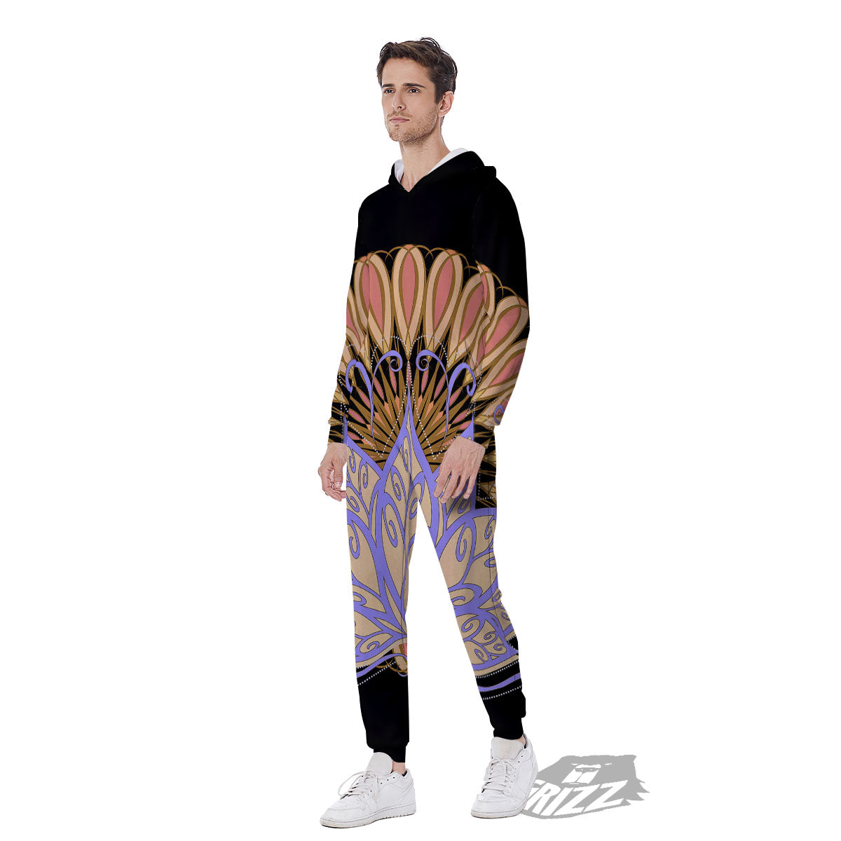 Flower Reiki Chakra Print Men's Jumpsuit-grizzshop