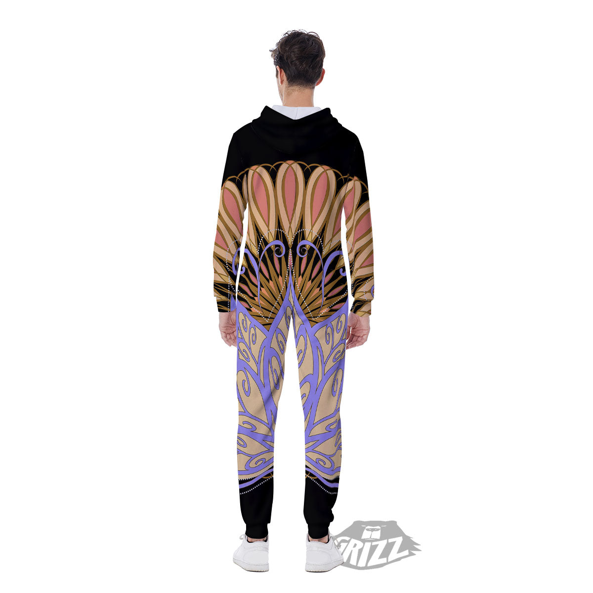 Flower Reiki Chakra Print Men's Jumpsuit-grizzshop