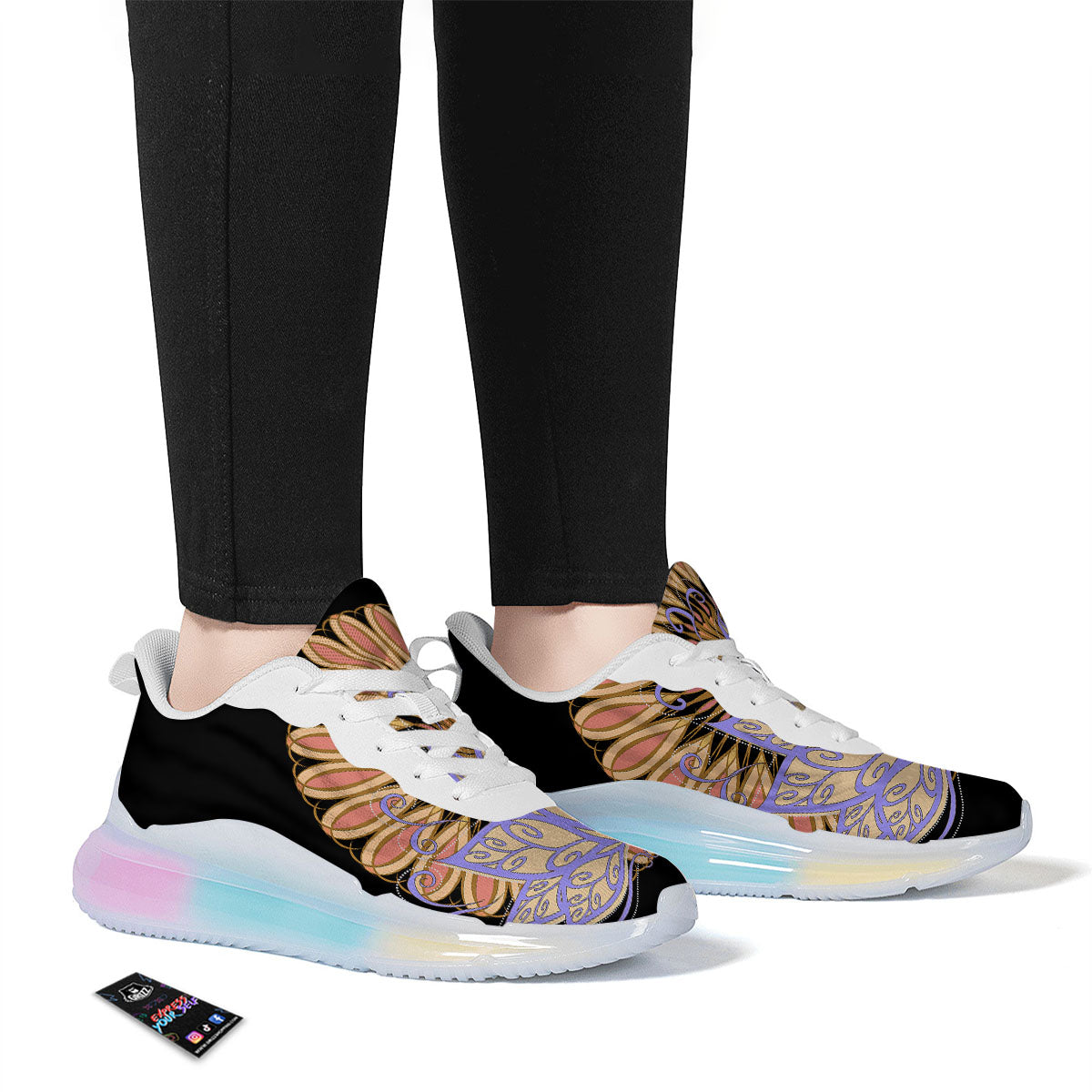 Flower Reiki Chakra Print Running Sneakers-grizzshop