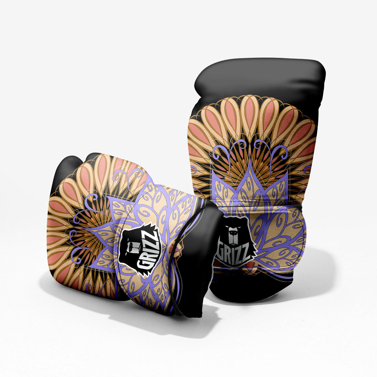 Flower Reiki Chakra Print Sparring Gloves-grizzshop
