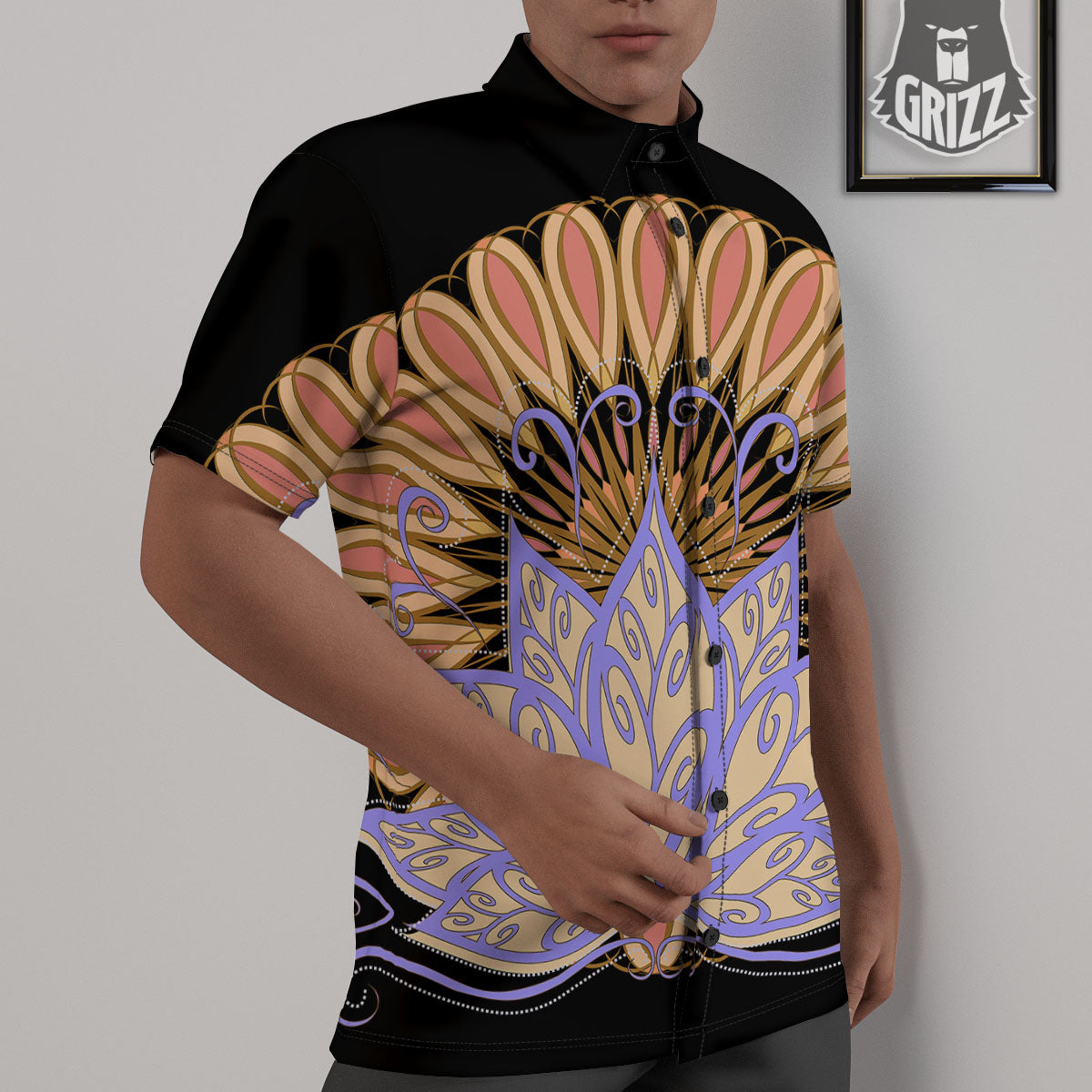 Flower Reiki Chakra Print Untucked Shirts-grizzshop