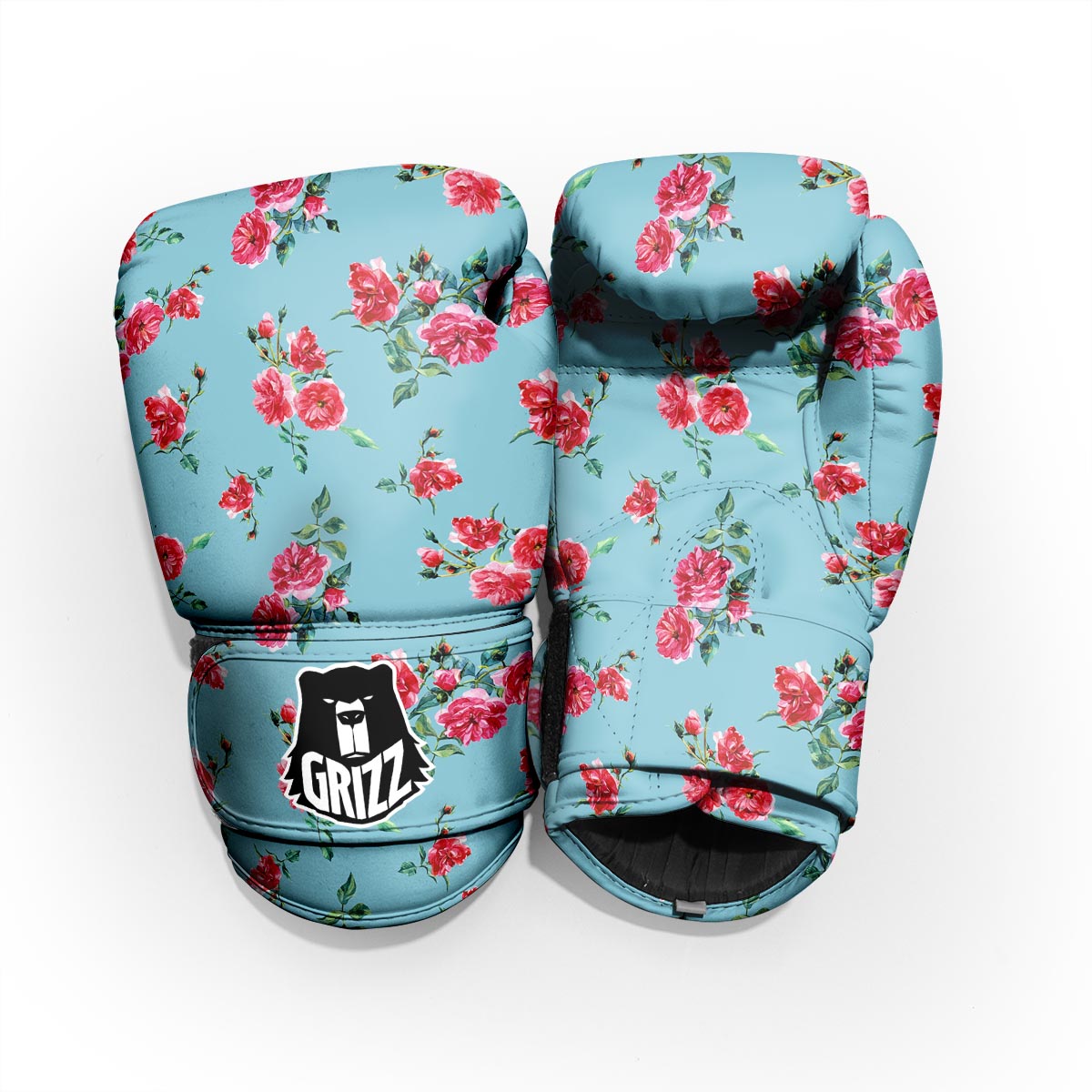 Flower Roses Floral Print Pattern Sparring Gloves-grizzshop