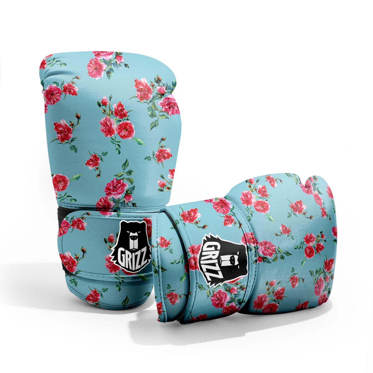 Flower Roses Floral Print Pattern Sparring Gloves-grizzshop