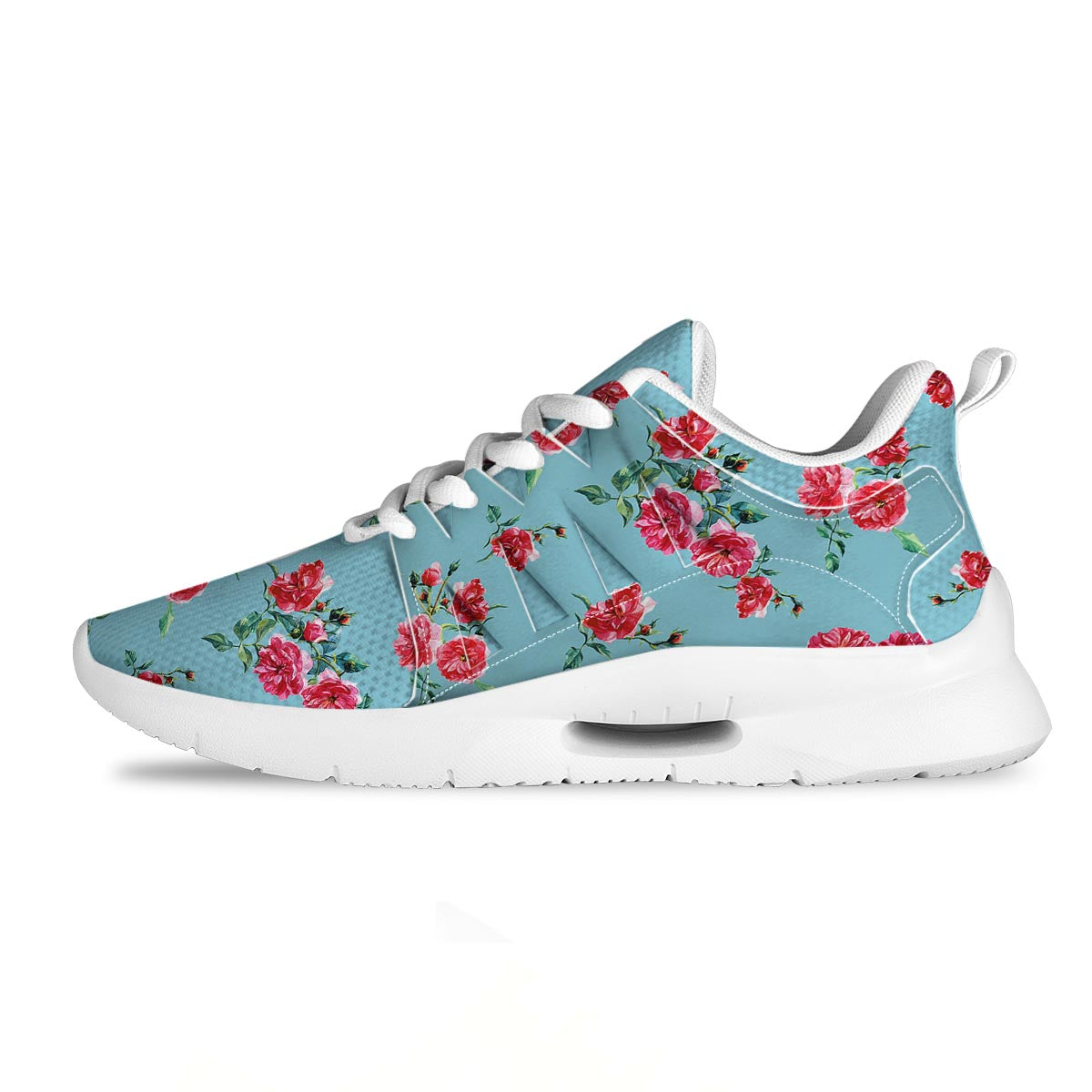 Flower Roses Floral Print Pattern Tennis Shoes-grizzshop