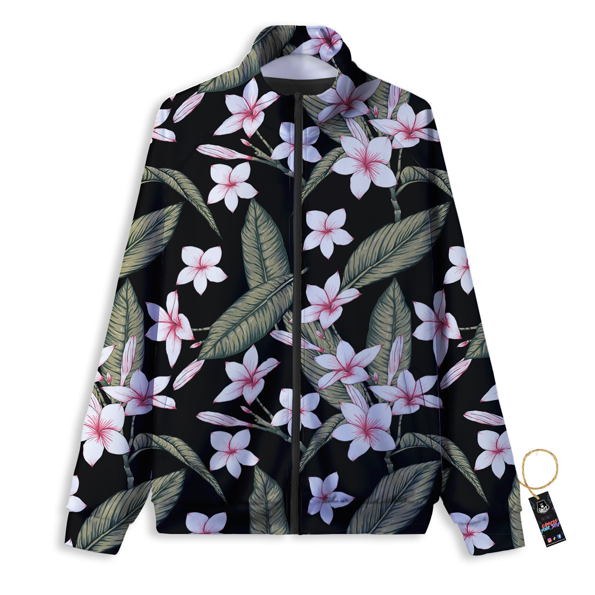 Flower Roses Floral Print Pattern Track Jacket-grizzshop