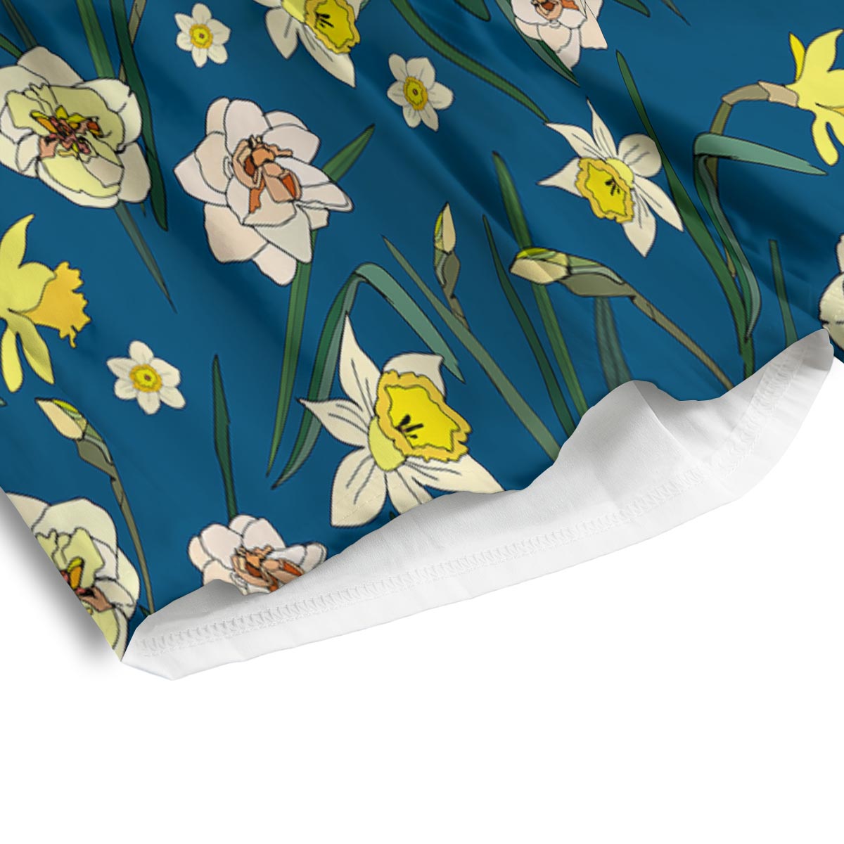 Flower Spring Daffodil Print Pattern Men's Athletic Shorts