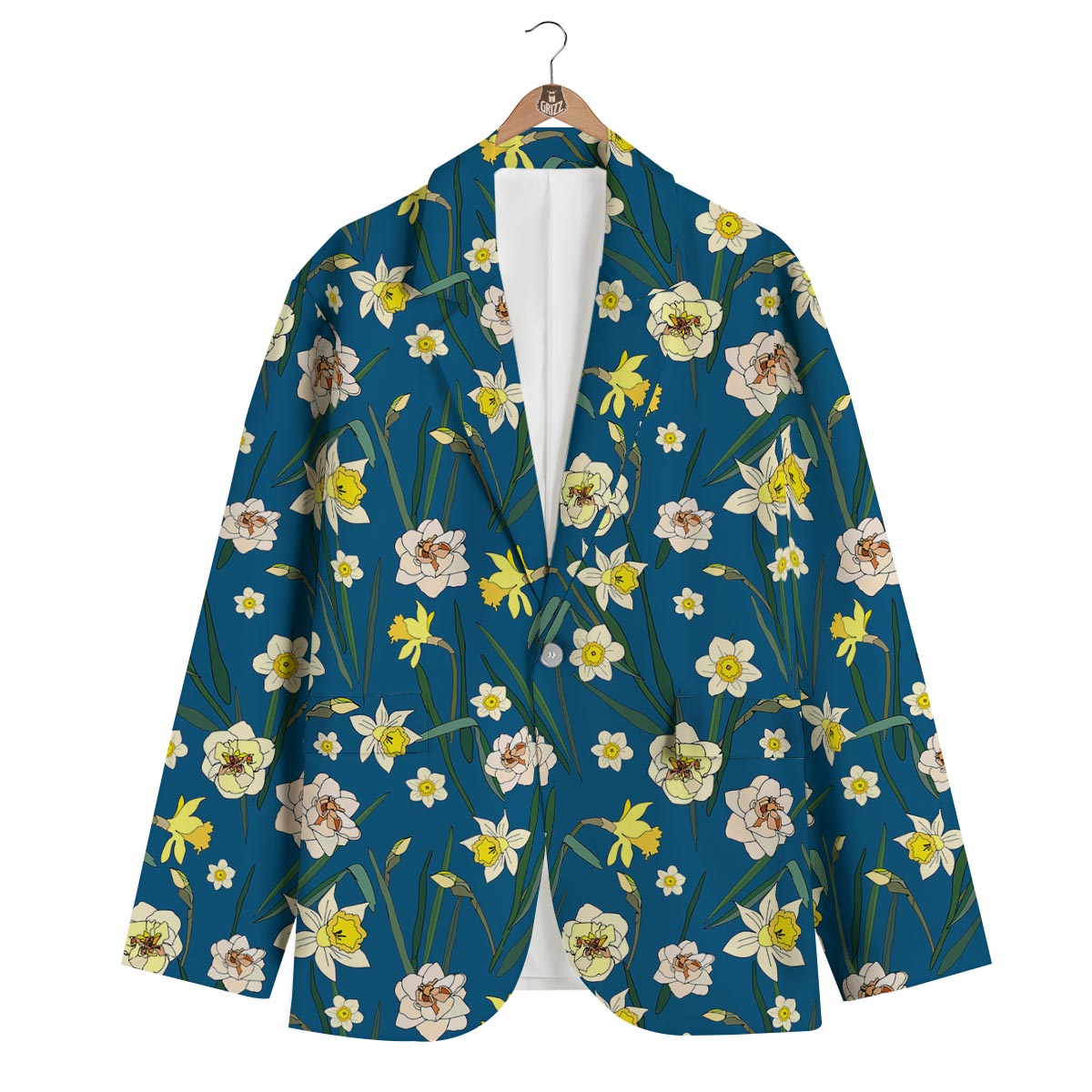 Flower Spring Daffodil Print Pattern Men's Blazer-grizzshop