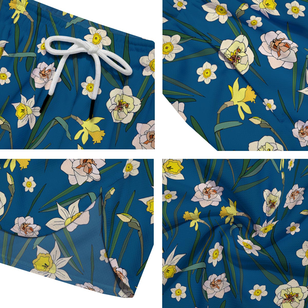Flower Spring Daffodil Print Pattern Men's Running Shorts-grizzshop