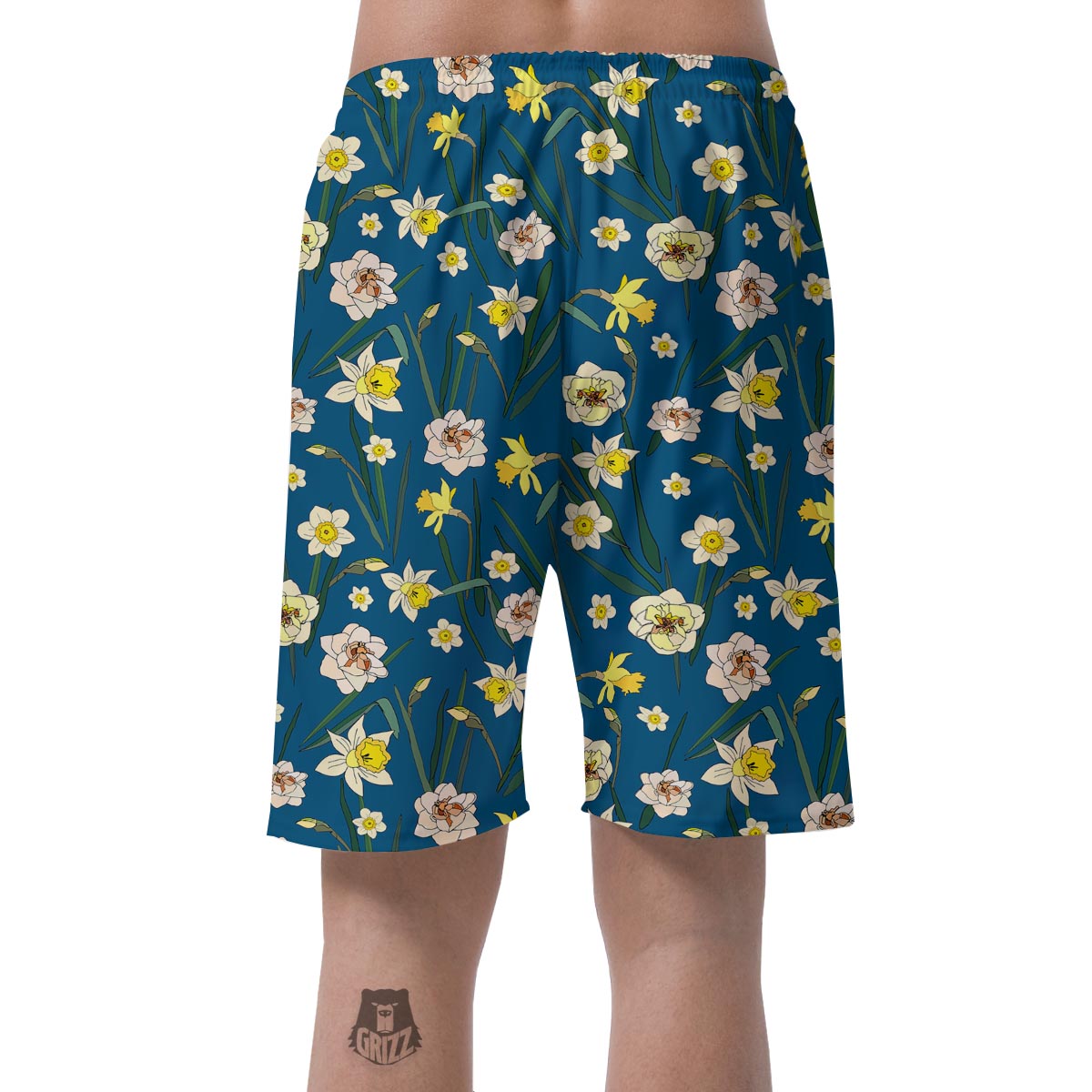 Flower Spring Daffodil Print Pattern Men's Shorts-grizzshop